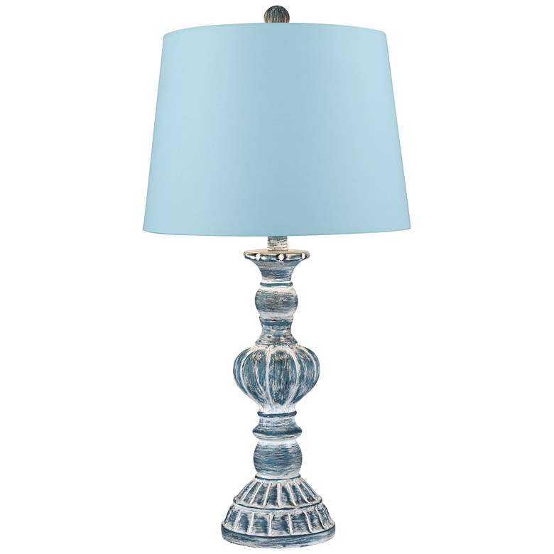 Image 6 Regency Hill Tanya 26 1/2 inch Blue Wash Blue Shade Table Lamps Set of 2 more views