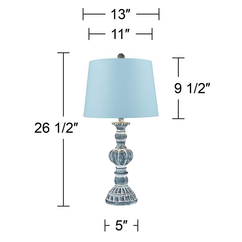 Image 7 Regency Hill Tanya 26 1/2 inch Blue Wash Blue Shade Table Lamps Set of 2 more views