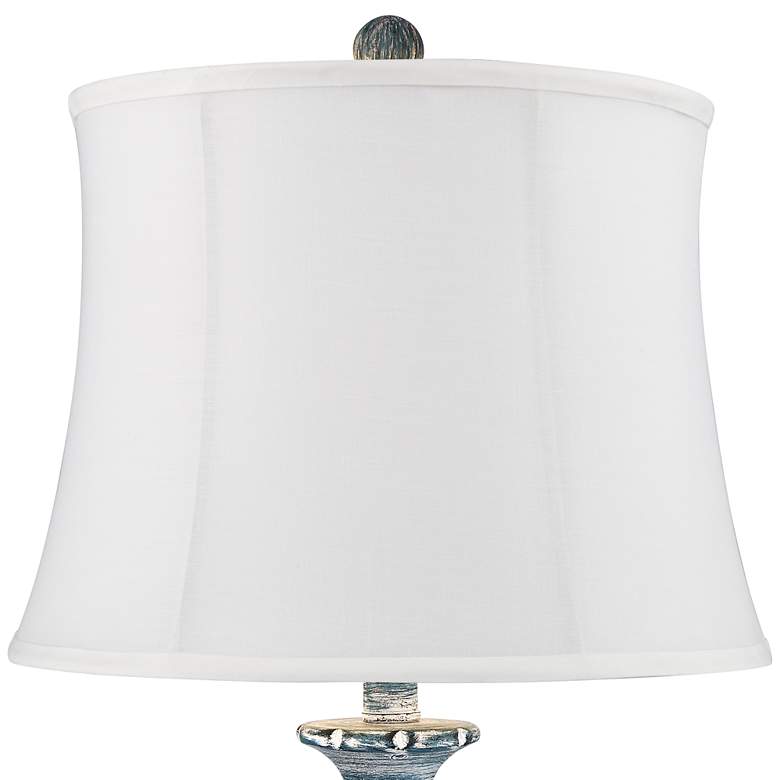 Image 2 Regency Hill Tanya 26 1/2" Blue Wash White Shade Table Lamps Set of 2 more views