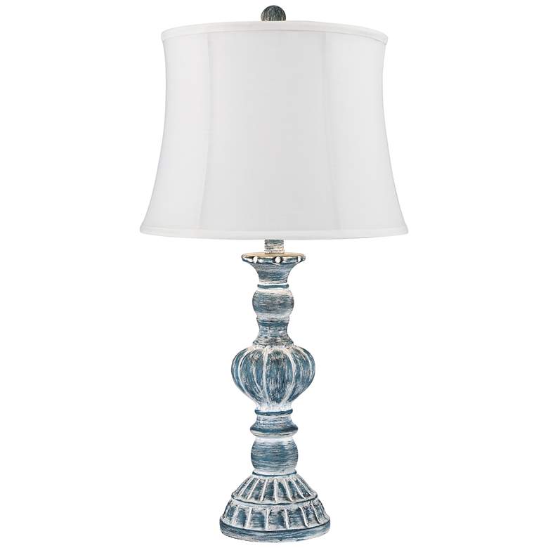 Image 6 Regency Hill Tanya 26 1/2 inch Blue Wash White Shade Table Lamps Set of 2 more views