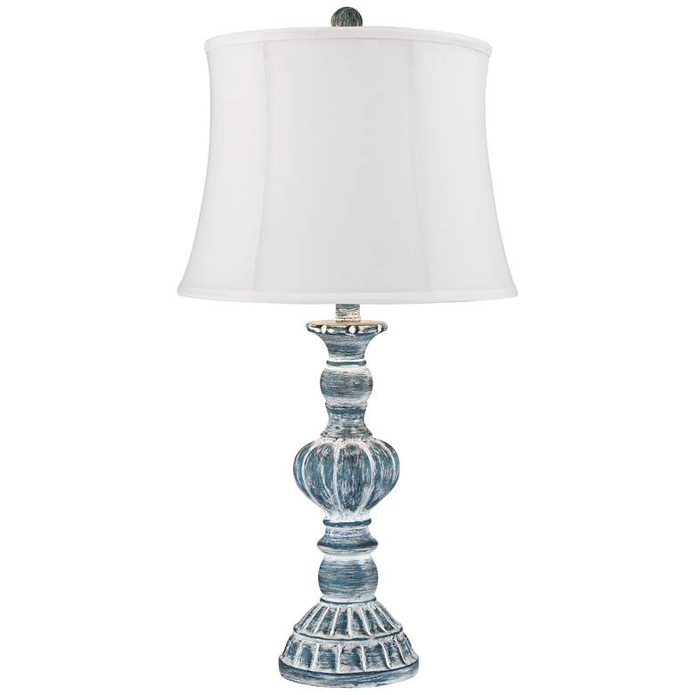 Image 6 Regency Hill Tanya 26 1/2" Blue Wash White Shade Table Lamps Set of 2 more views