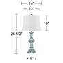 Regency Hill Tanya 26 1/2" Blue Wash White Shade Table Lamps Set of 2