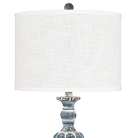 Image2 of Regency Hill Tanya 26 1/2" White and Blue Wash Table Lamps Set of 2 more views