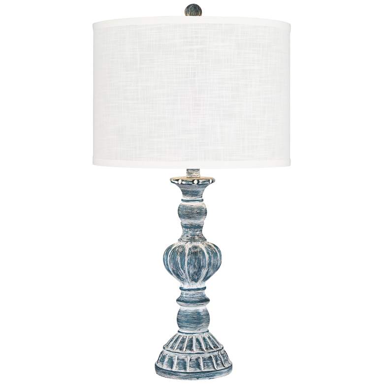 Image 6 Regency Hill Tanya 26 1/2 inch White and Blue Wash Table Lamps Set of 2 more views