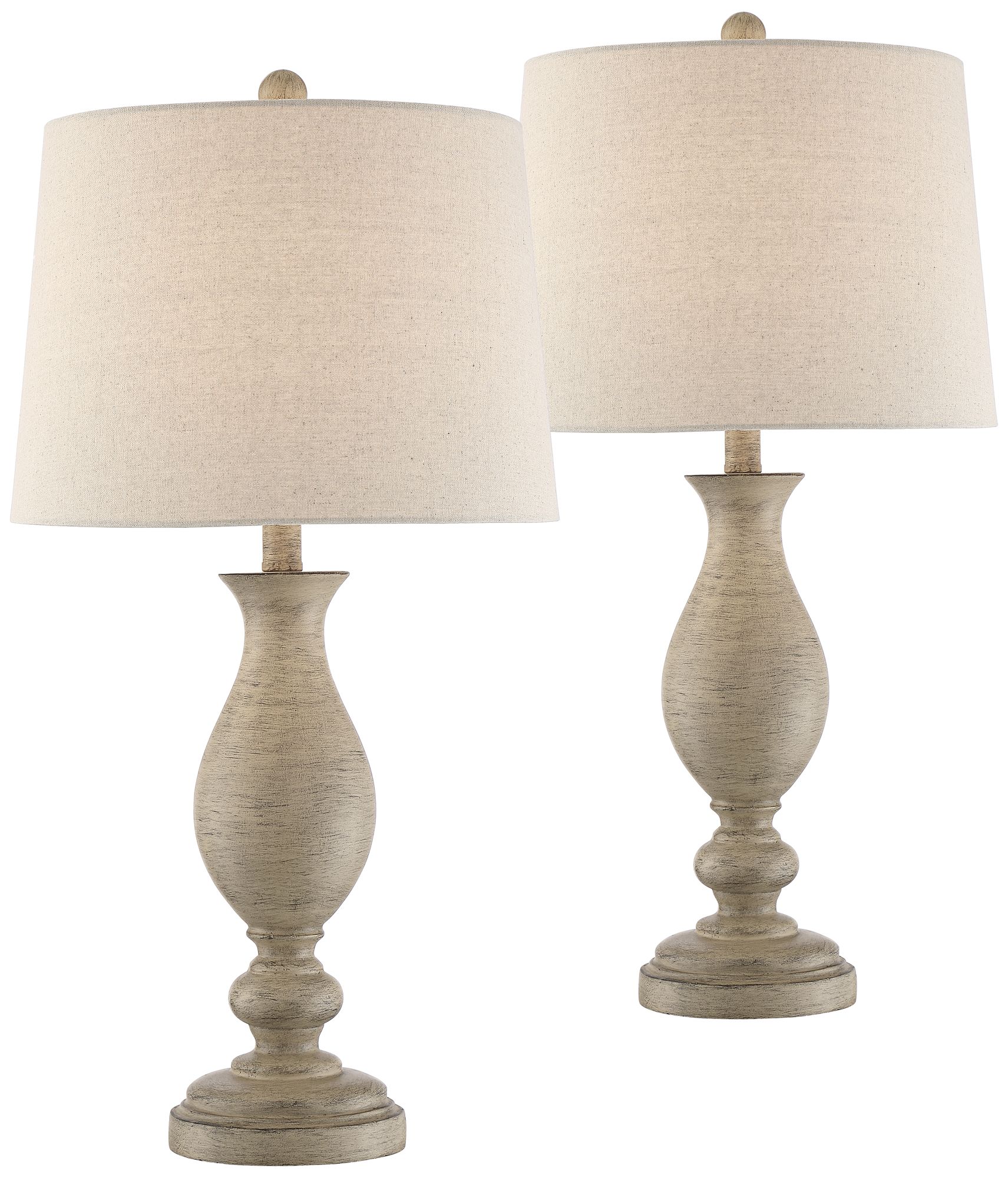 Image 2 Regency Hill Teagan 27 1/2" Beige Gray Vase Table Lamps Set of 2