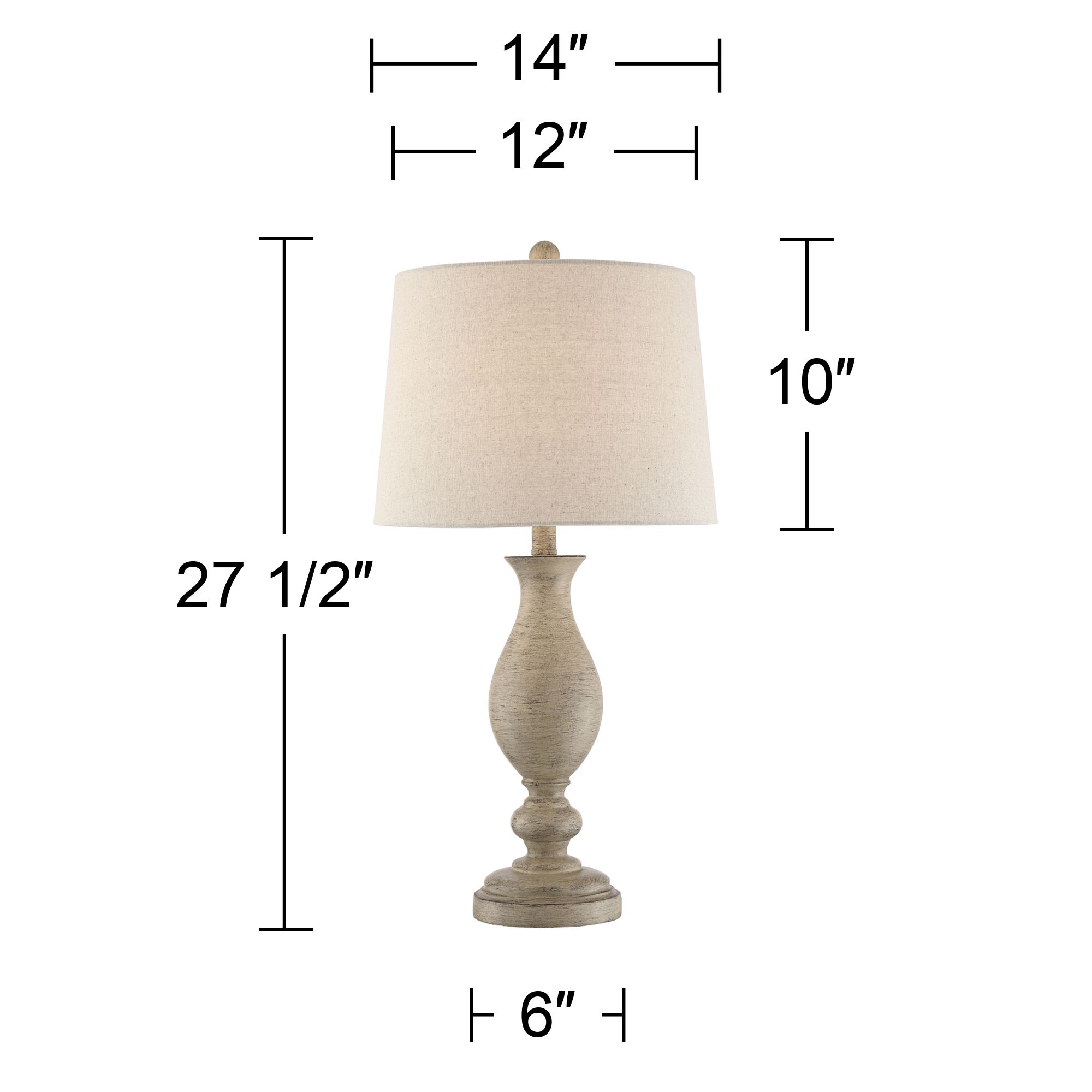 Regency Hill Teagan 27 1/2" Beige Gray Vase Table Lamps Set of 2