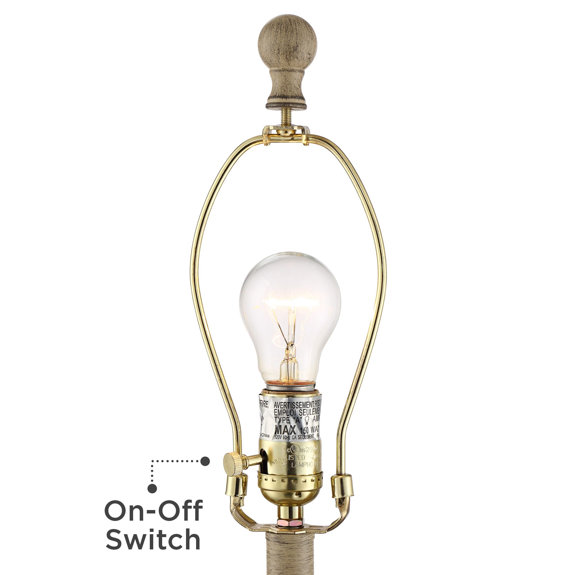 Image 3 Regency Hill Teagan 27 1/2" Burlap Linen Faux Wood Lamps Set of 2 more views