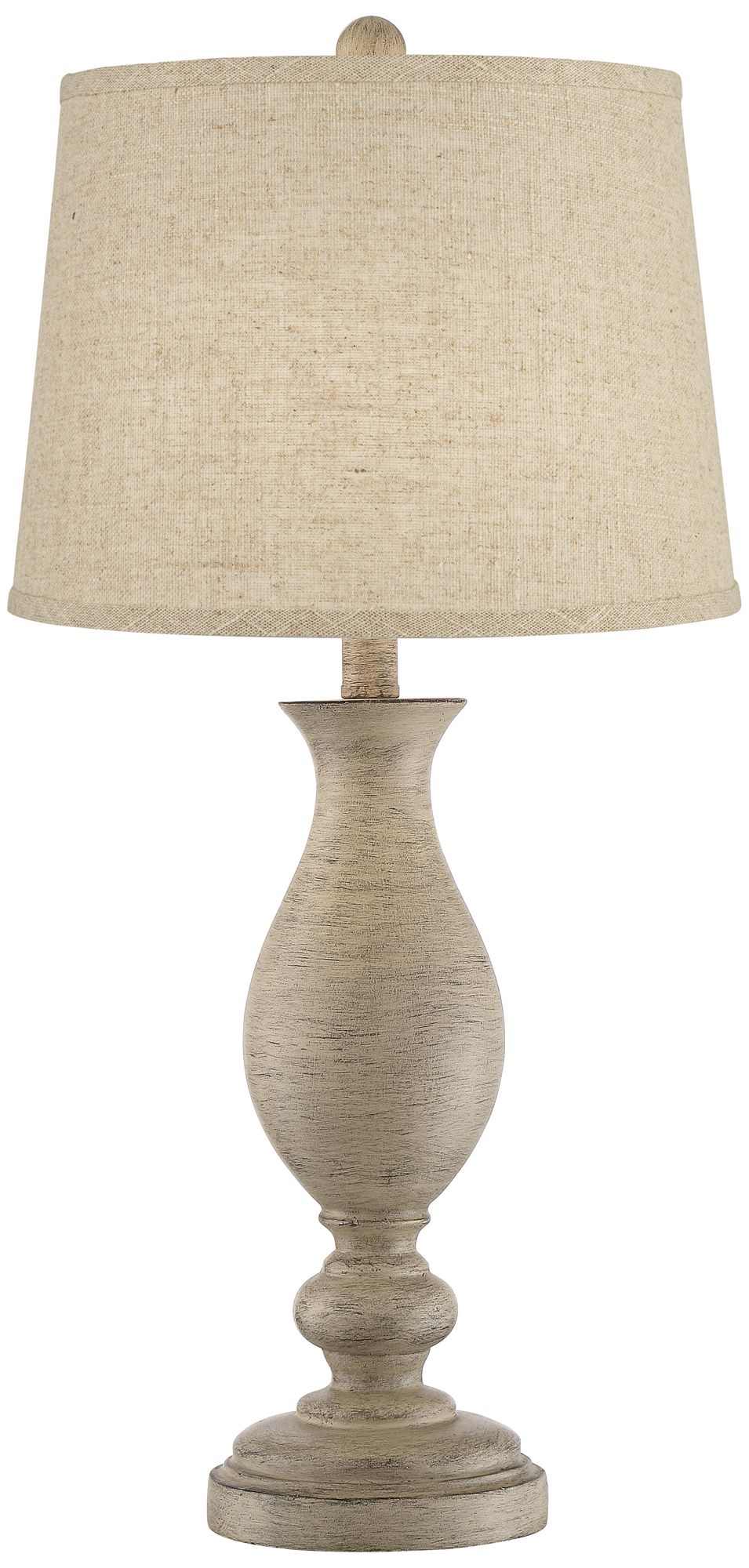 Image 6 Regency Hill Teagan 27 1/2" Burlap Linen Faux Wood Lamps Set of 2 more views