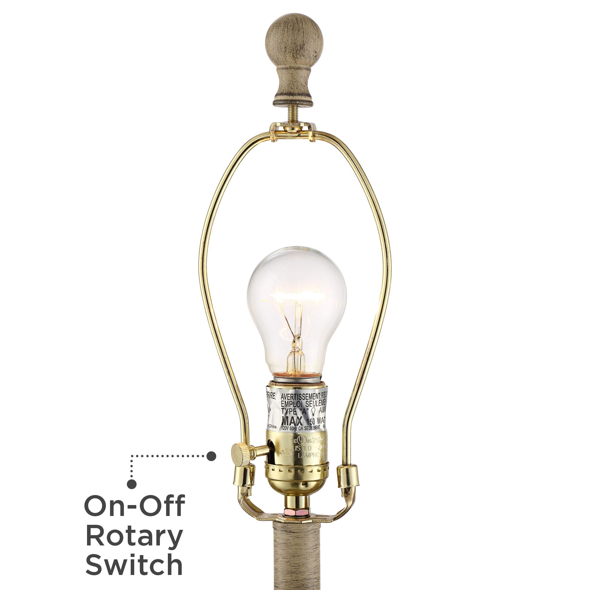 Image 3 Regency Hill Teagan 27 1/2" White Shade Faux Wood Lamps Set of 2 more views