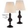 Regency Hill Ted 18 1/2" Bronze Finish Touch Accent Lamps Set of 2