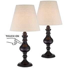 Image2 of Regency Hill Ted 18 1/2" Dark Bronze Touch Accent Lamps Set of 2