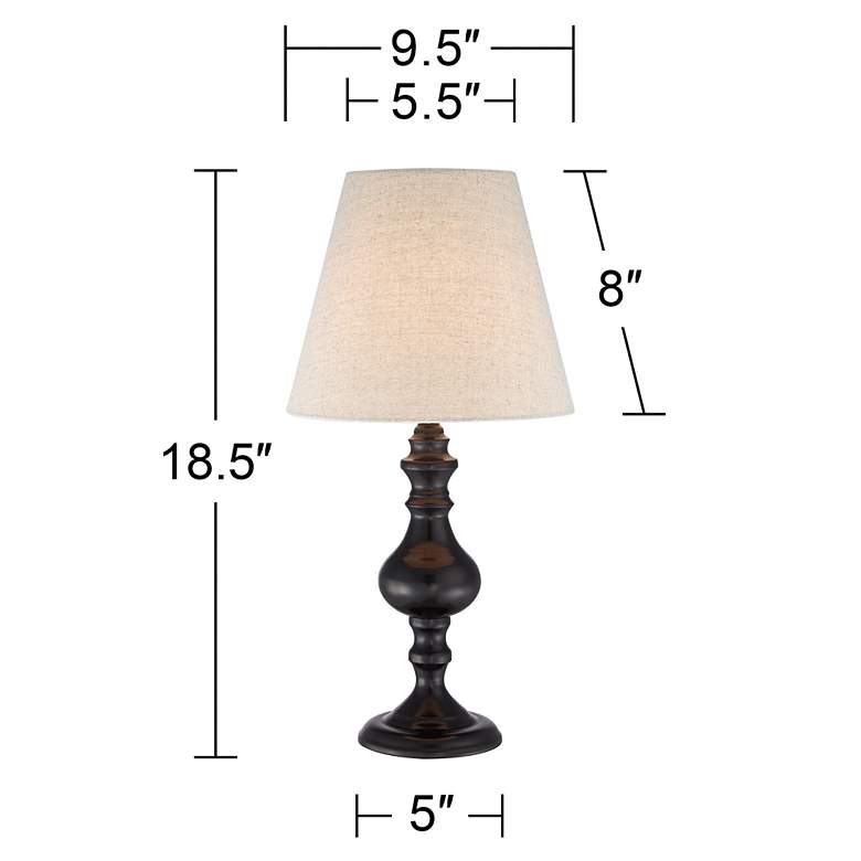 Image 6 Regency Hill Ted 18 1/2 inch Dark Bronze Touch Accent Lamps Set of 2 more views