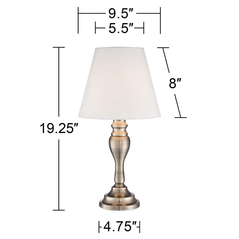 Image 6 Regency Hill Thom 19 1/4" Brass Finish Touch On-Off Accent Table Lamp more views