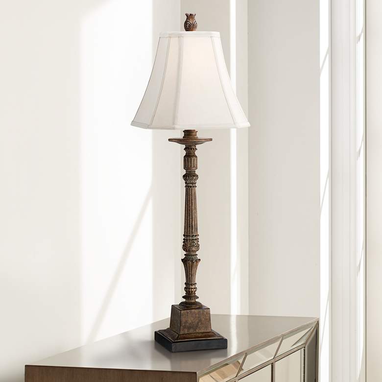 Image 2 Regency Hill Thornewood 35 1/2" Brown Traditional Console Table Lamp