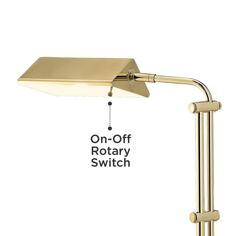 Image 3 Regency Hill Tony Adjustable Brass Pharmacy Floor Lamp with USB Dimmer more views