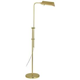 Image2 of Regency Hill Tony Adjustable Height Brass Finish Pharmacy Floor Lamp