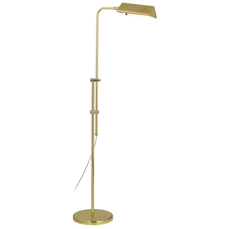 Image 2 Regency Hill Tony Adjustable Height Brass Finish Pharmacy Floor Lamp