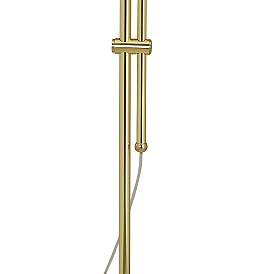 Image4 of Regency Hill Tony Adjustable Height Brass Finish Pharmacy Floor Lamp more views