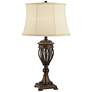 Regency Hill Traditional Bronze Open Base Table Lamp with USB Cord Dimmer