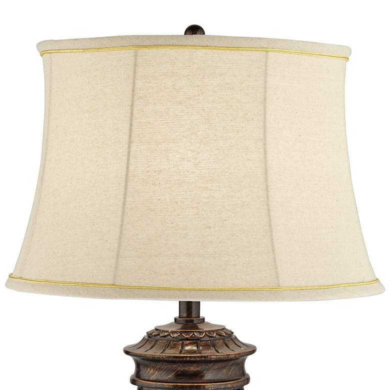 Image 3 Regency Hill Traditional Bronze Open Base Table Lamp with USB Cord Dimmer more views