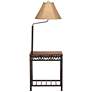 Regency Hill Travata 54" Cherry Wood End Table with Floor Lamp