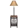 Regency Hill Travata 54" Cherry Wood End Table with Floor Lamp