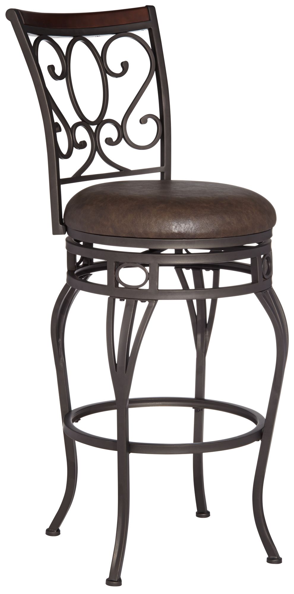 Image 3 Regency Hill Trevi 21 3/4" Wide Metal Scroll Swivel Counter Stool