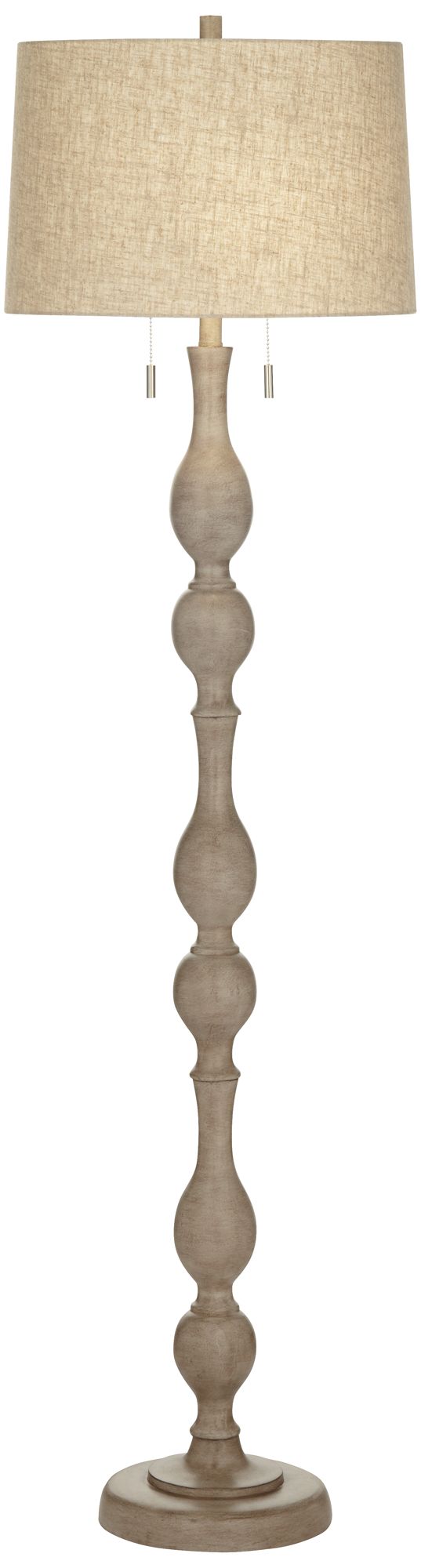 Image 3 Regency Hill Tuscan 62 1/2" Natural Gray Faux Wood Floor Lamp