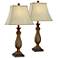 Regency Hill Two-Tone Gold Traditional Table Lamps Set of 2