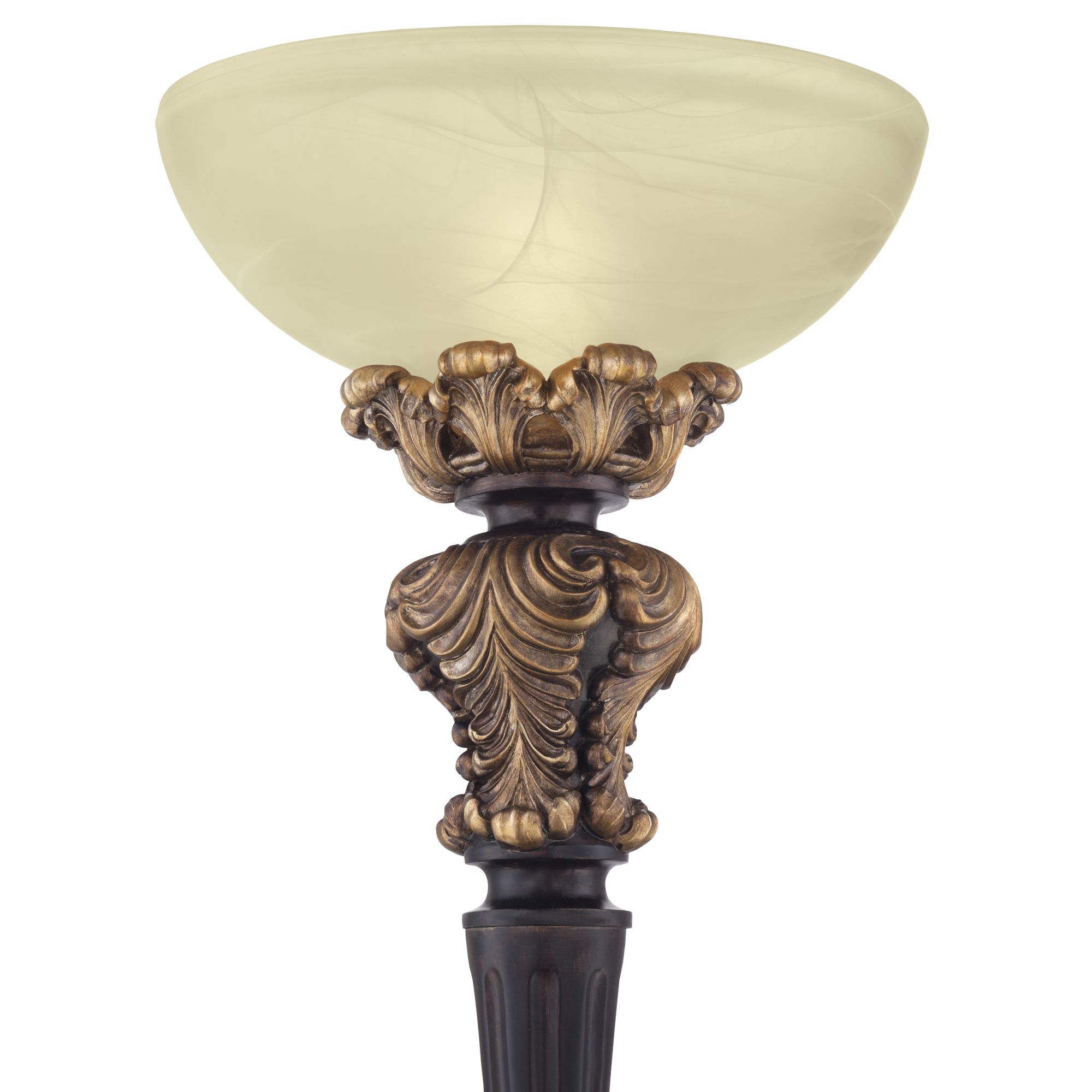 Image 4 Regency Hill Valentina 75" High Acanthus Leaf Torchiere Floor Lamp more views