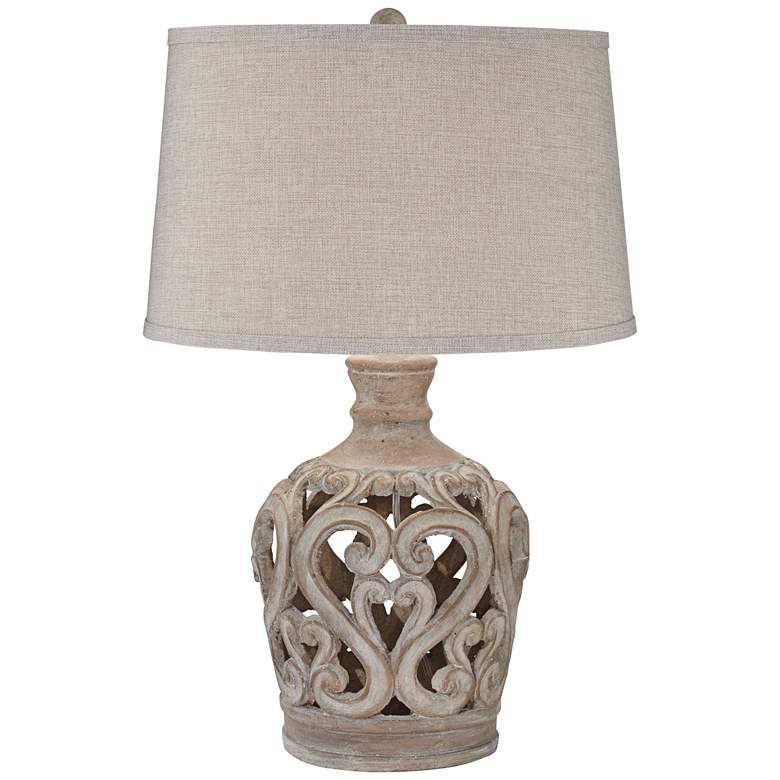 Image 2 Regency Hill Verducci 28" High Traditional Scroll Ceramic Table Lamp