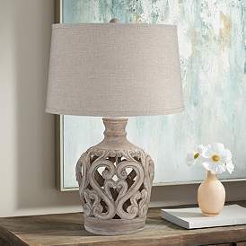 Image1 of Regency Hill Verducci 28" High Traditional Scroll Ceramic Table Lamp