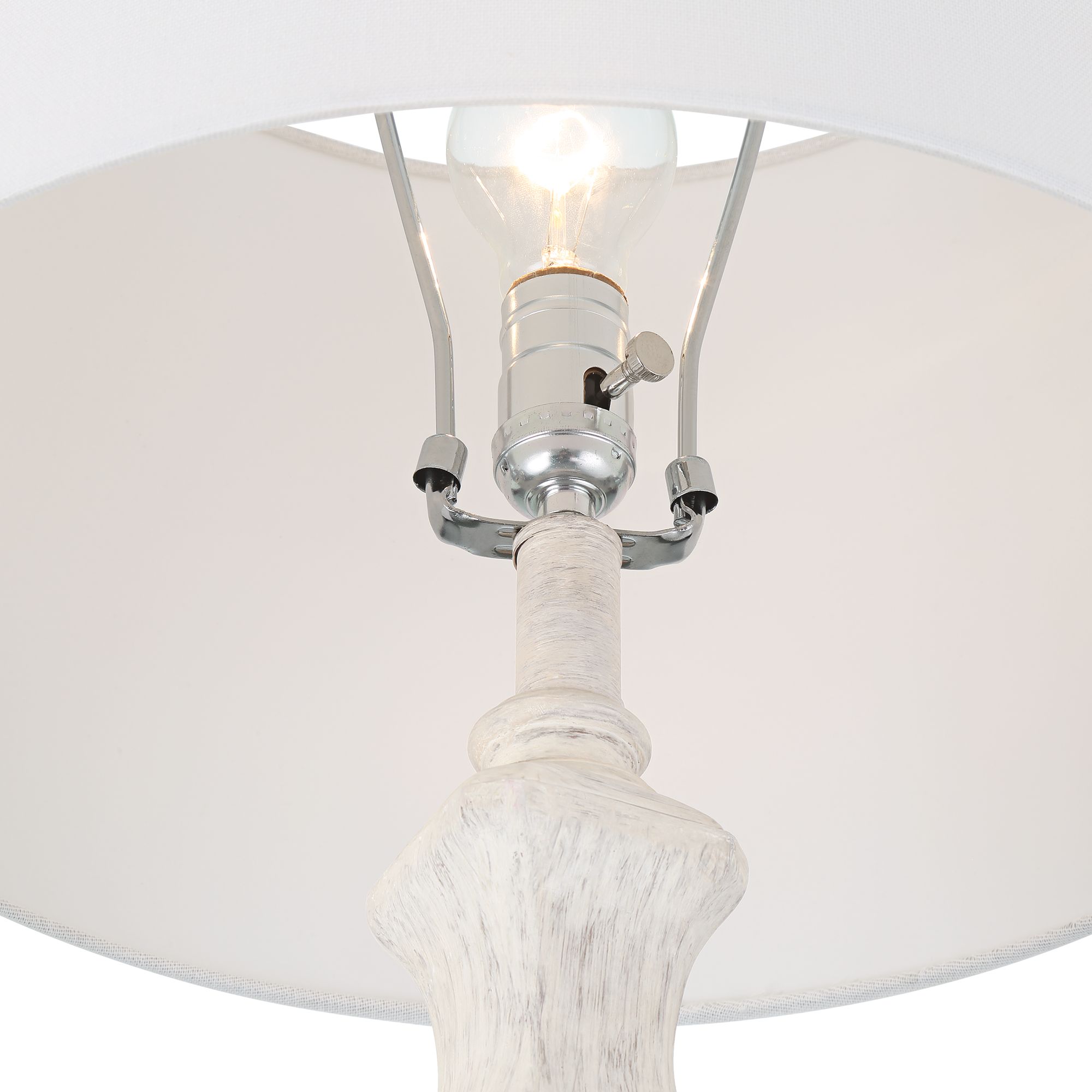 Image 4 Regency Hill Verona 61 1/2" Traditional Vintage White Floor Lamp more views