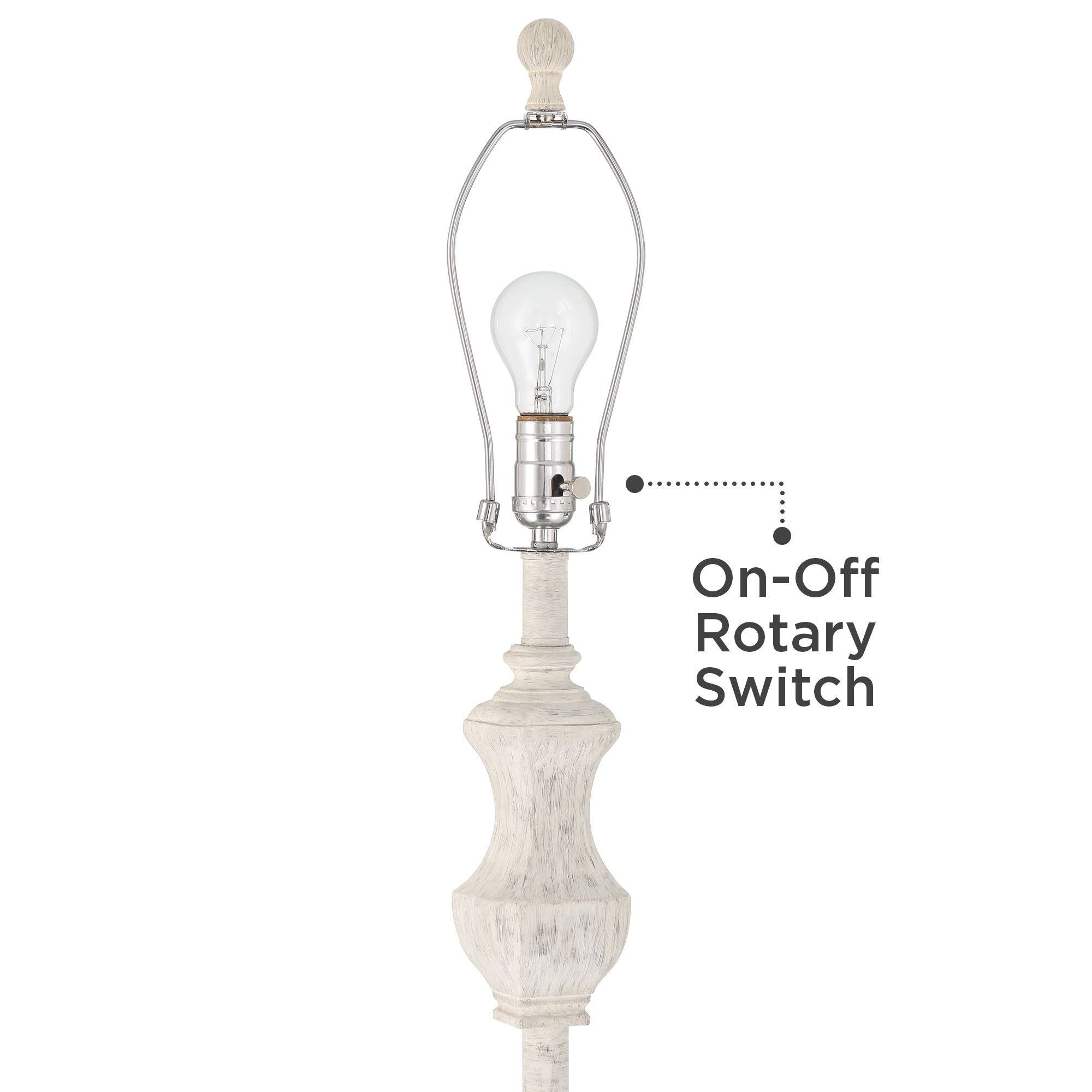 Image 5 Regency Hill Verona 61 1/2" Traditional Vintage White Floor Lamp more views