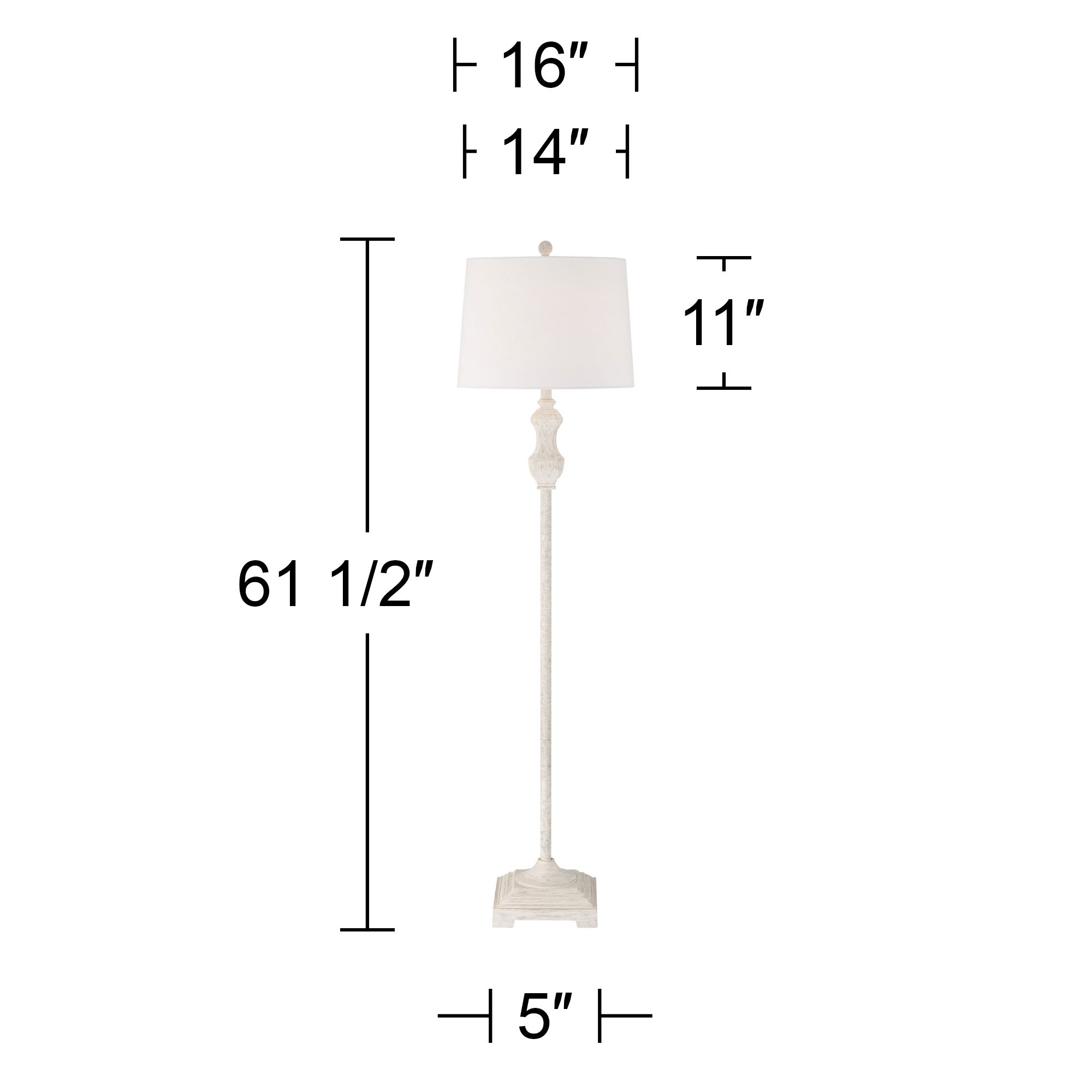Regency Hill Verona 61 1/2" Traditional Vintage White Floor Lamp