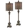 Regency Hill Vichelis 34" Beige Candlestick Buffet Lamps Set of 2
