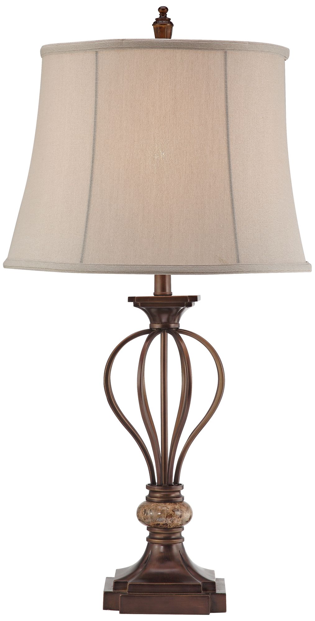 Image 6 Regency Hill Villa Roma 29 1/2" Bronze and Marble Table Lamp more views