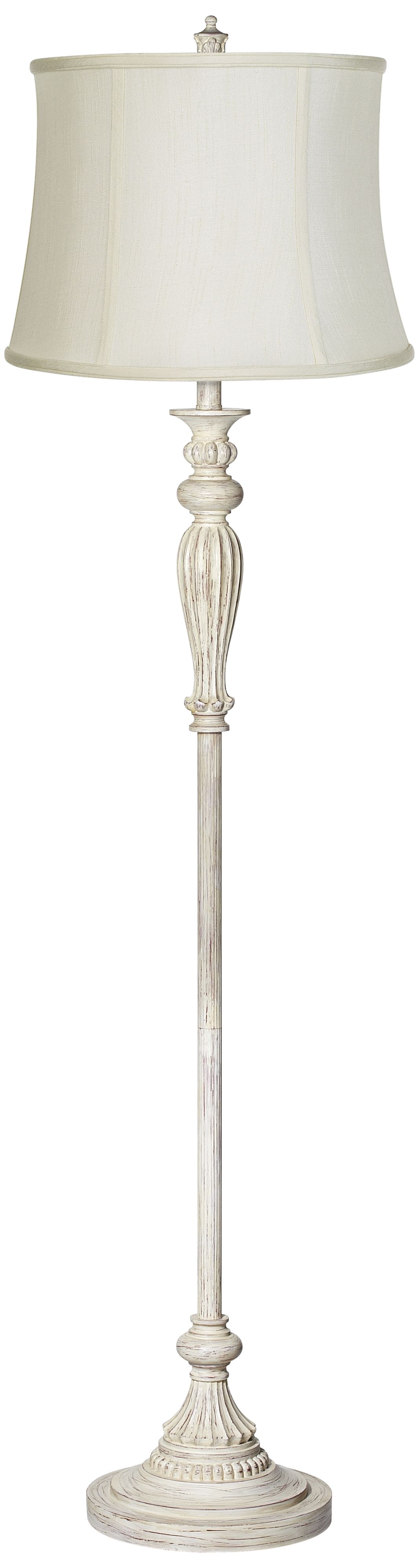 Image 2 Regency Hill Vintage Chic 60" Cream and Antique White Floor Lamp