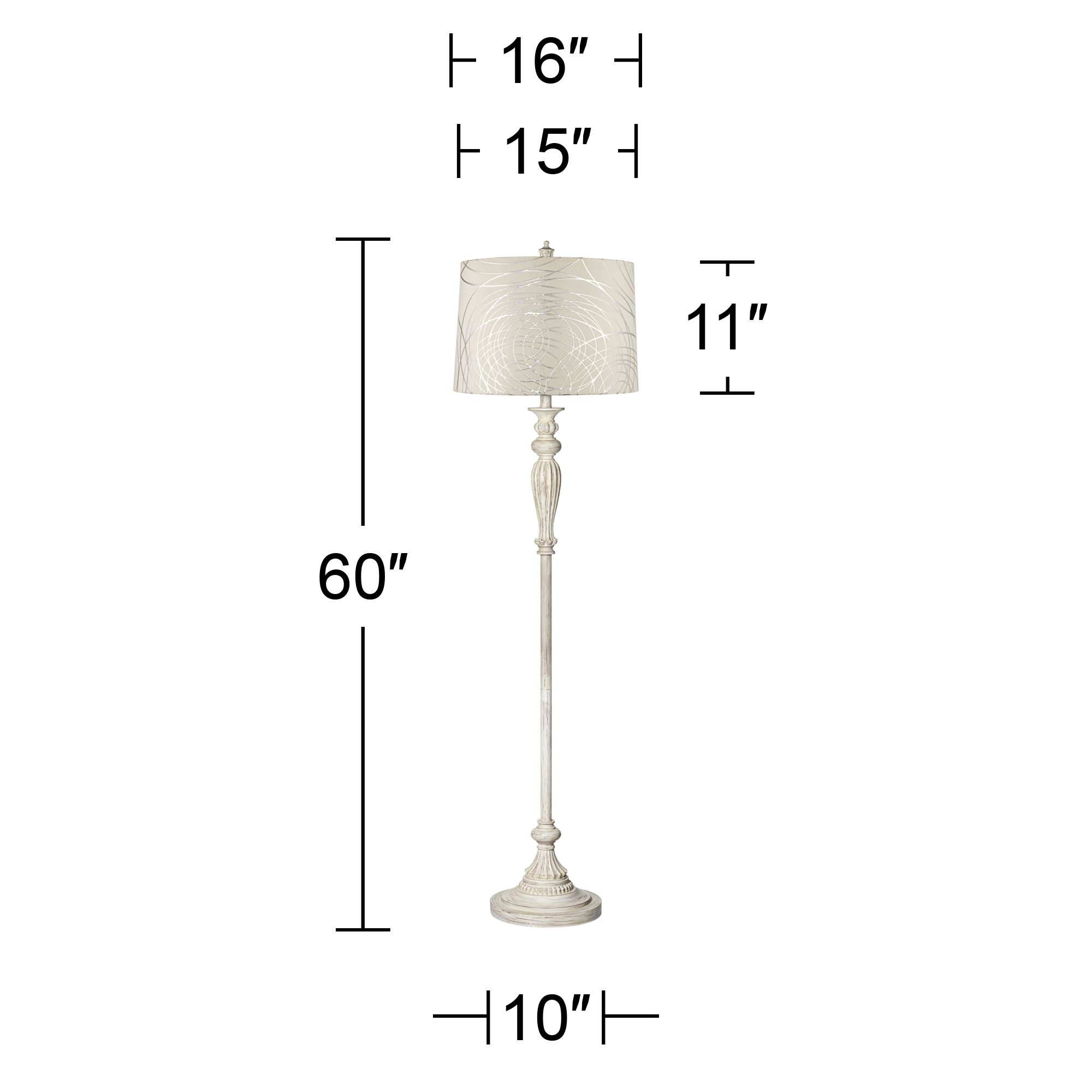 Image 6 Regency Hill Vintage Chic 60" Floor Lamp with Silver Circles Shade more views