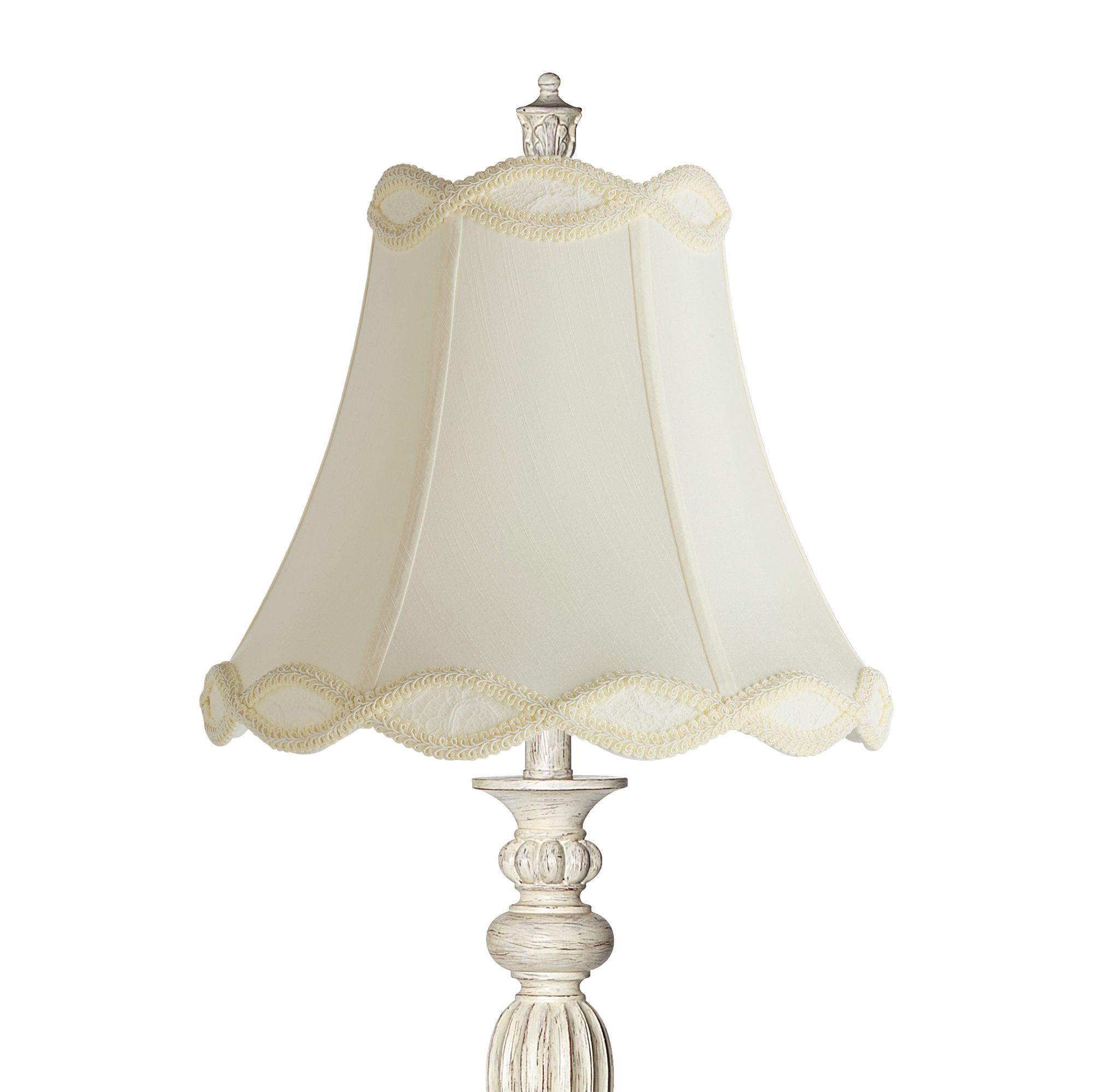 Image 4 Regency Hill Vintage Chic 60" Cream Shade Antique White Floor Lamp more views