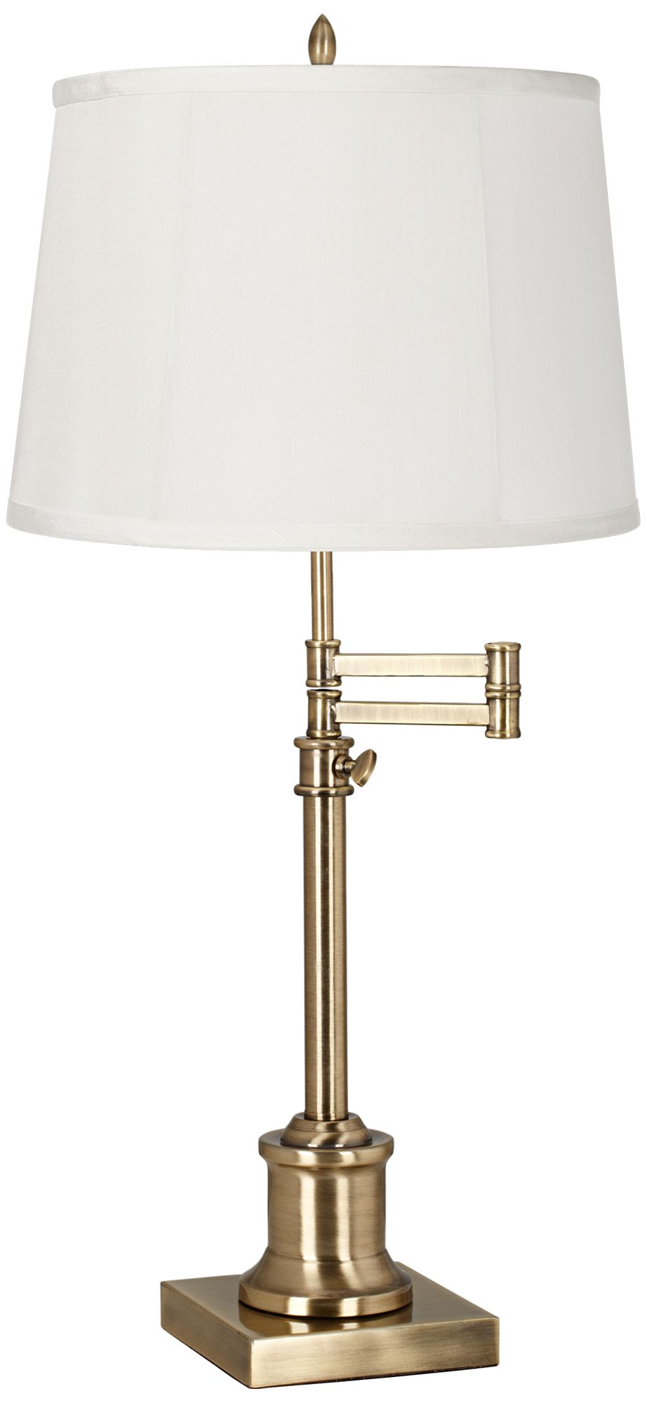 Image 2 Regency Hill Westbury Adjustable Height Beige and Brass Swing Arm Desk Lamp