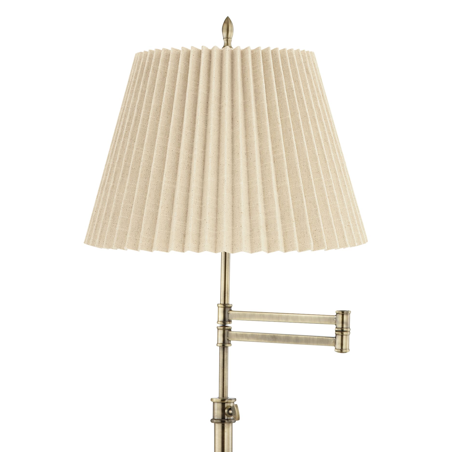 Image 2 Regency Hill Westbury Adjustable Height Beige Pleated Shade Floor Lamp more views