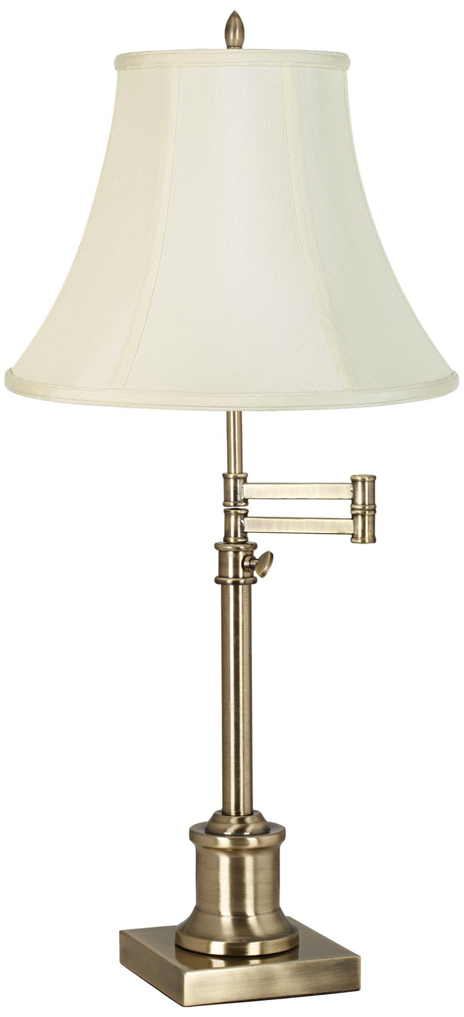 Regency Hill Westbury Adjustable Height Cream and Brass Swing Arm Lamp