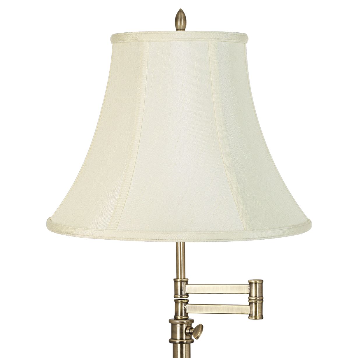 Image 3 Regency Hill Westbury Adjustable Height Cream and Brass Swing Arm Lamp more views