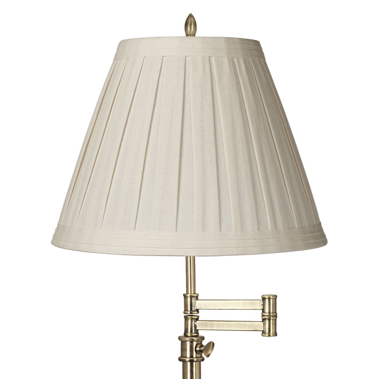 Image 3 Regency Hill Westbury Adjustable Height Linen and Brass Swing Arm Desk Lamp more views