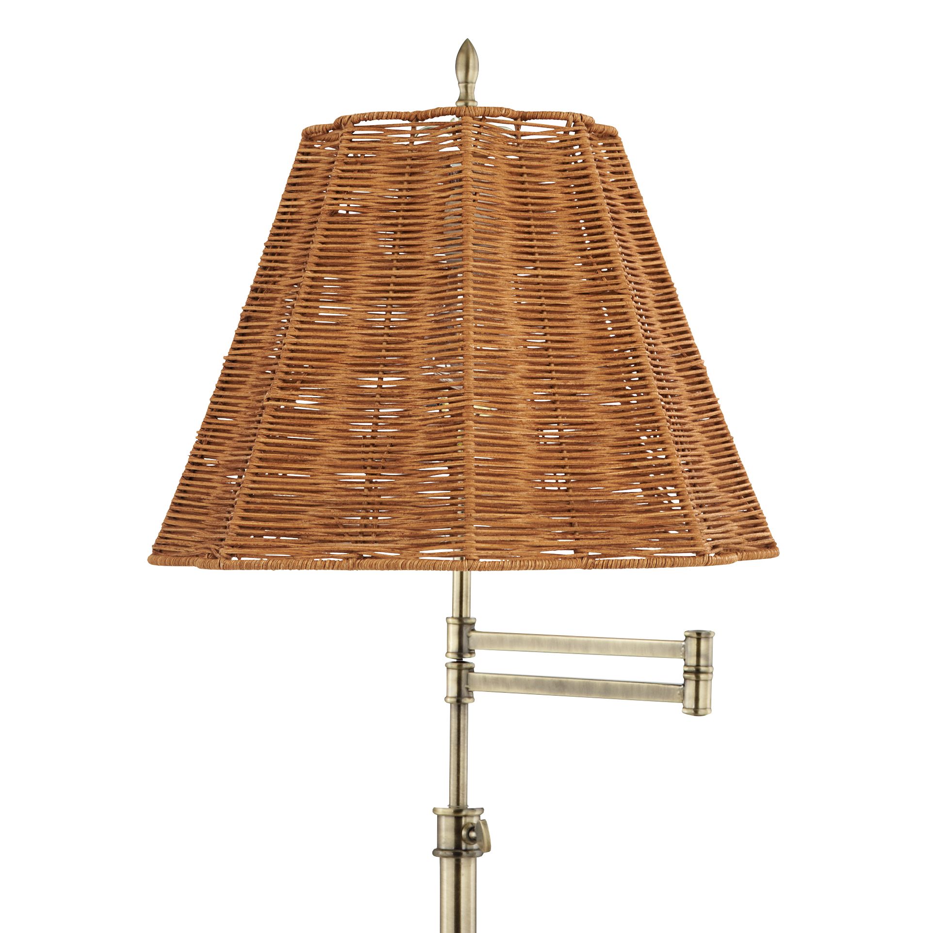 Image 2 Regency Hill Westbury Adjustable Height Rattan Shade Floor Lamp more views