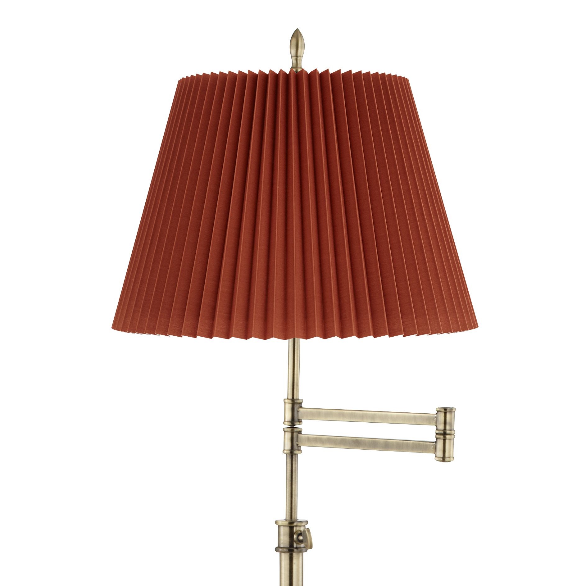Image 2 Regency Hill Westbury Adjustable Height Rust Brown Pleated Shade Floor Lamp more views
