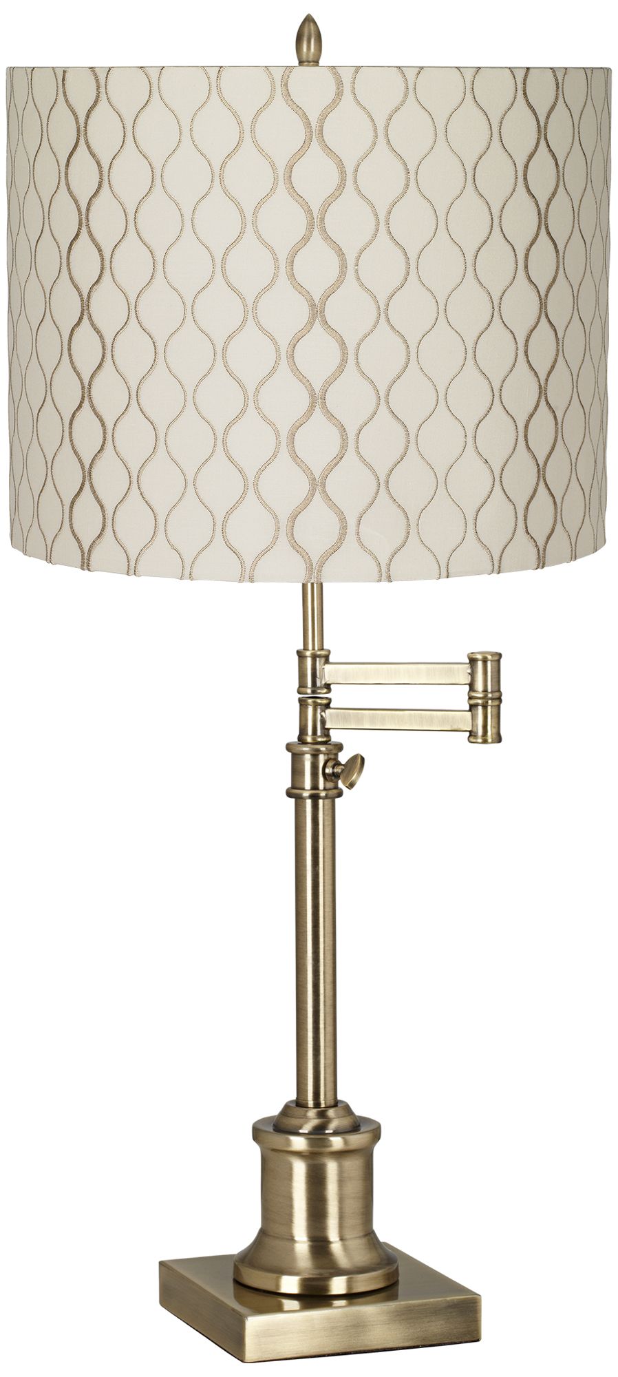 Regency Hill Westbury Adjustable Hourglass Shade Brass Swing Arm Lamp