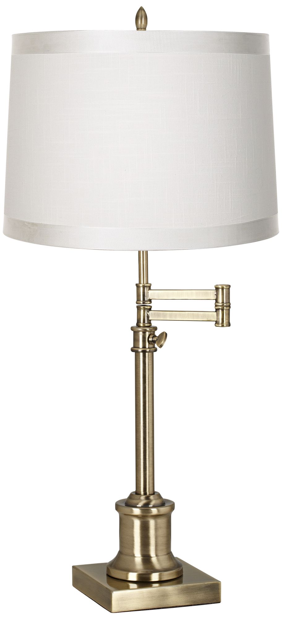 Regency Hill Westbury Adjustable White Shade Brass Swing Arm Desk Lamp