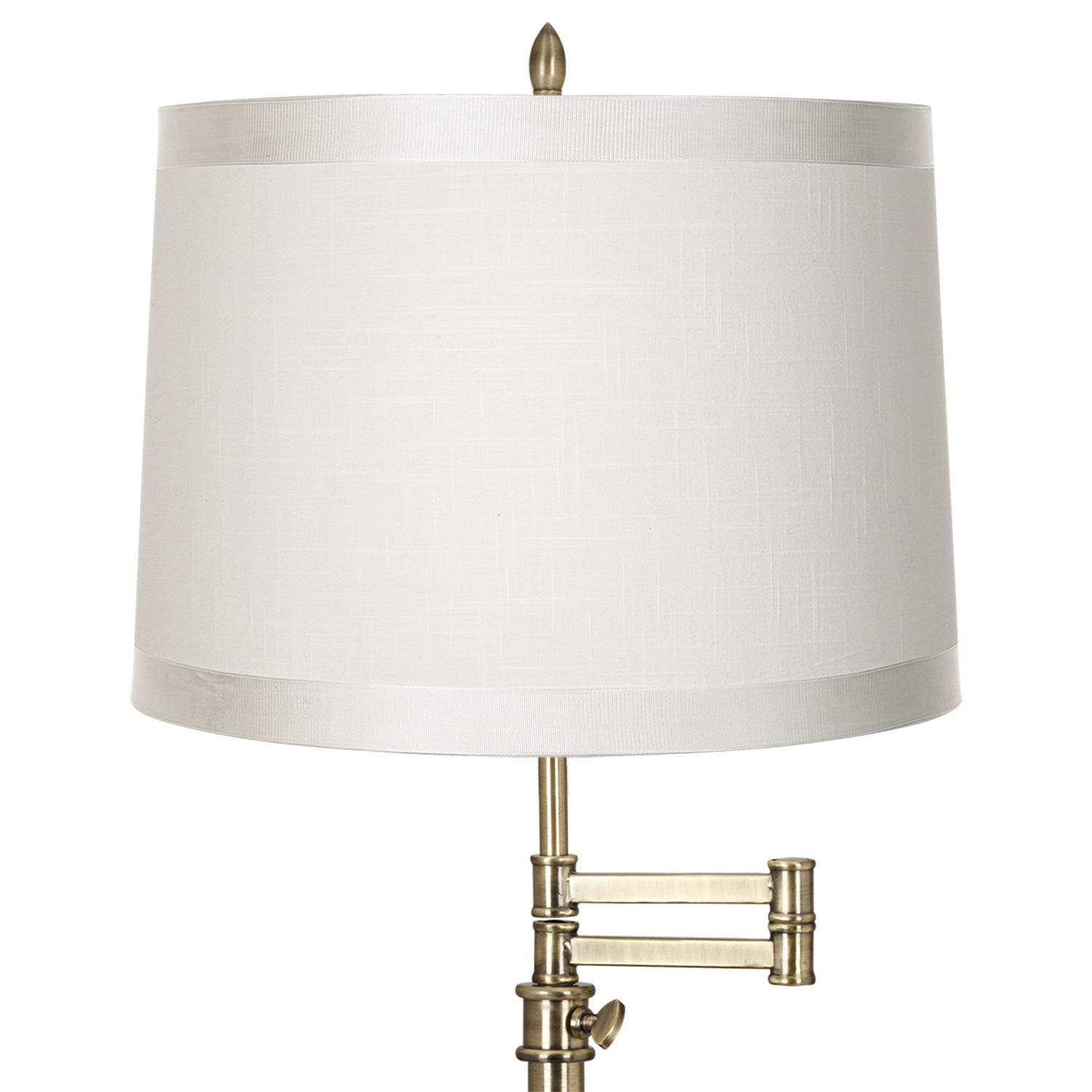Image 3 Regency Hill Westbury Adjustable White Shade Brass Swing Arm Desk Lamp more views